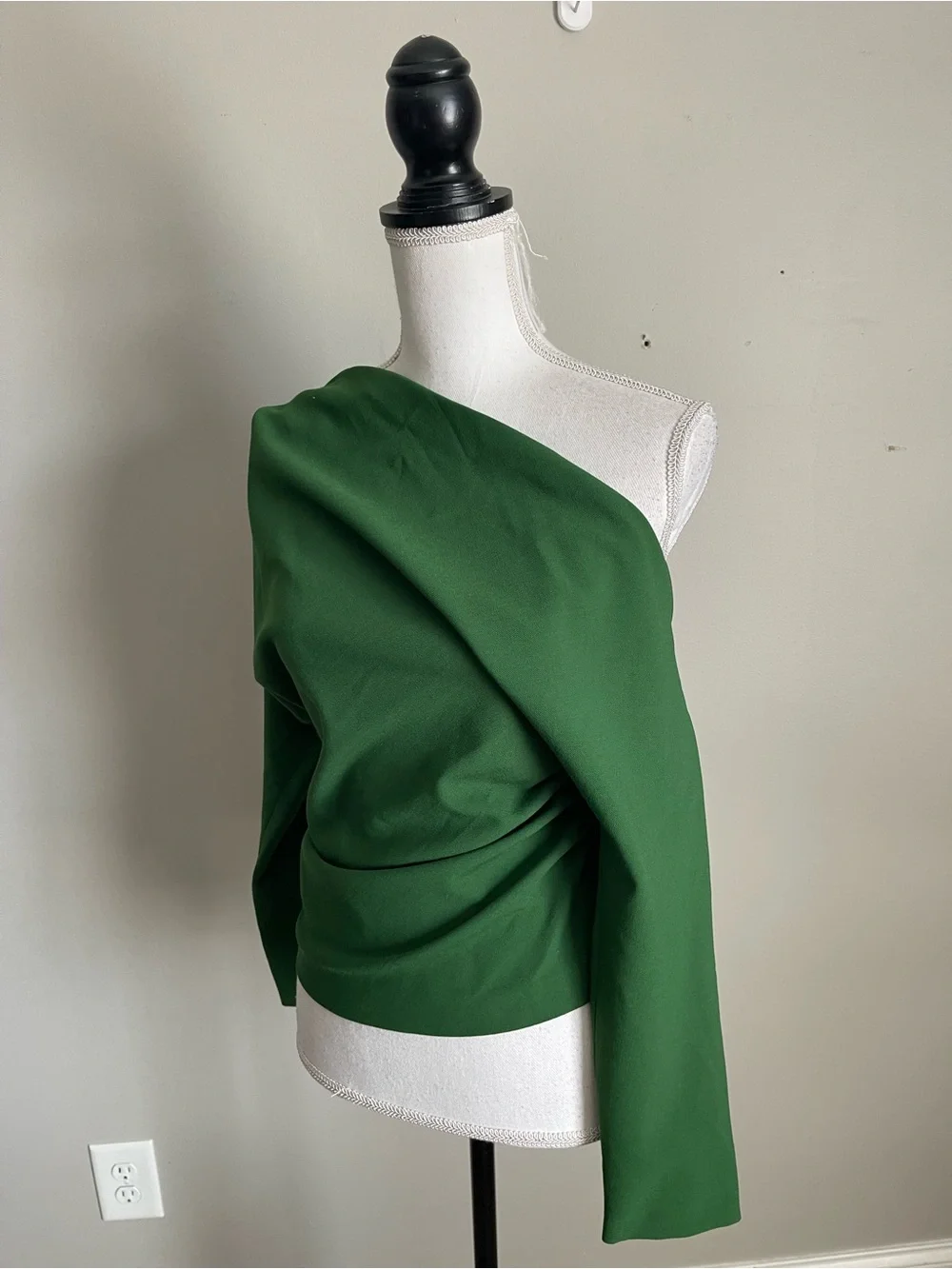ZARA Forest Green Draped Two-Piece Co-Ord Midi Skirt Set Sz S